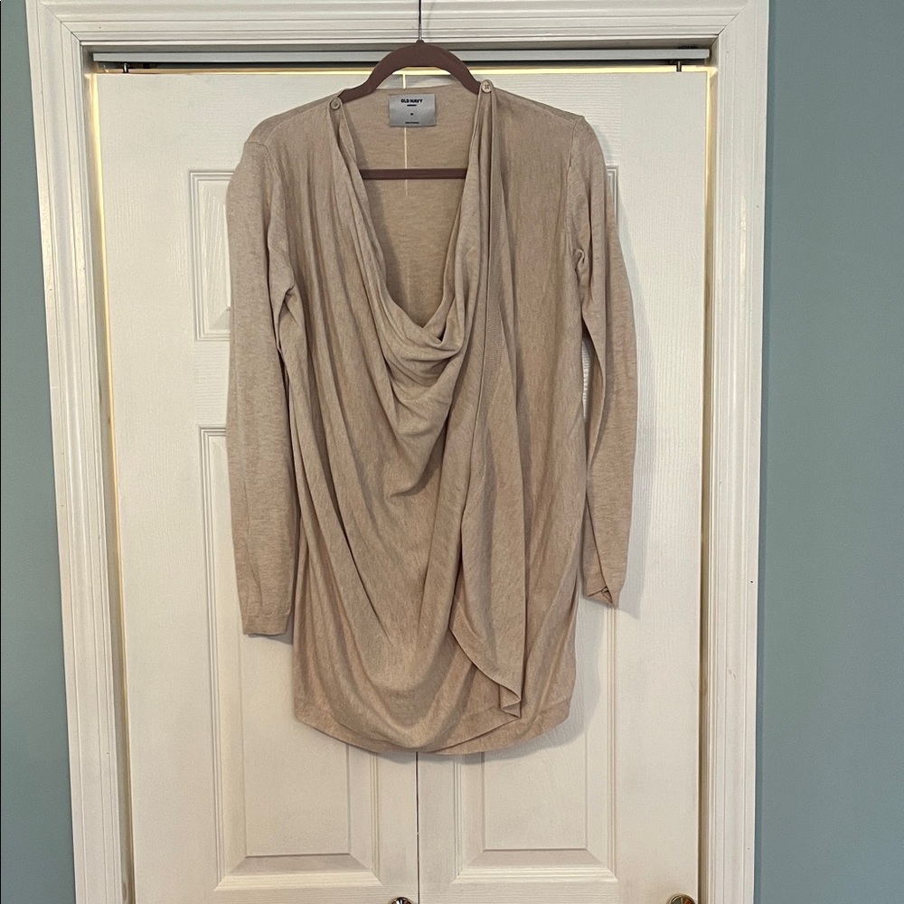 Old Navy Maternity Beige Draped Cowl-Neck Sweater